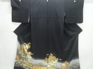 金彩鼓に草花模様留袖（比翼付き）